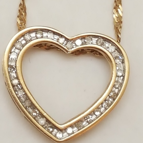 Estate Vintage 10k gold .50ct diamond pendant - Picture 2 of 6